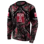 personalized temple owls hunting theme red black hoodie best selling