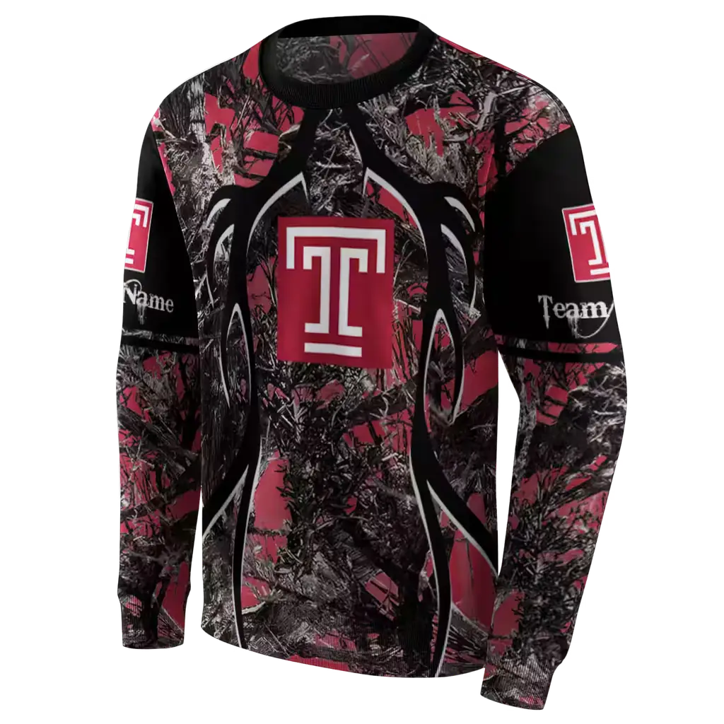 personalized temple owls hunting theme red black hoodie new arrival personalized temple owls hunting theme red black hoodie new arrival