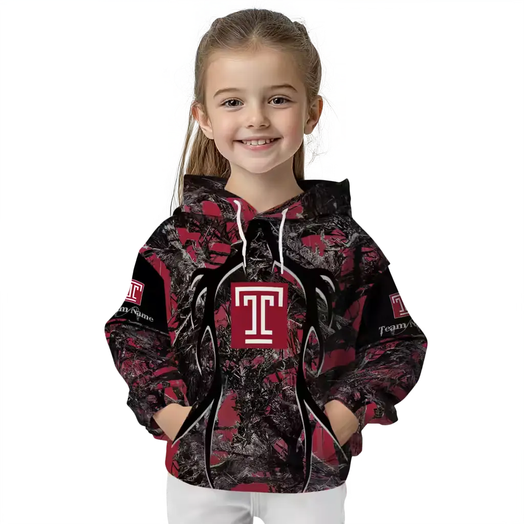 personalized temple owls hunting theme red black hoodie top rated personalized temple owls hunting theme red black hoodie top rated