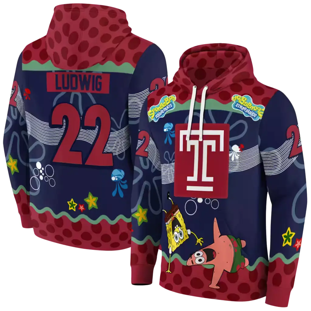 personalized temple owls spongebob patrick star red navy hoodie fashion forward personalized temple owls spongebob patrick star red navy hoodie fashion forward