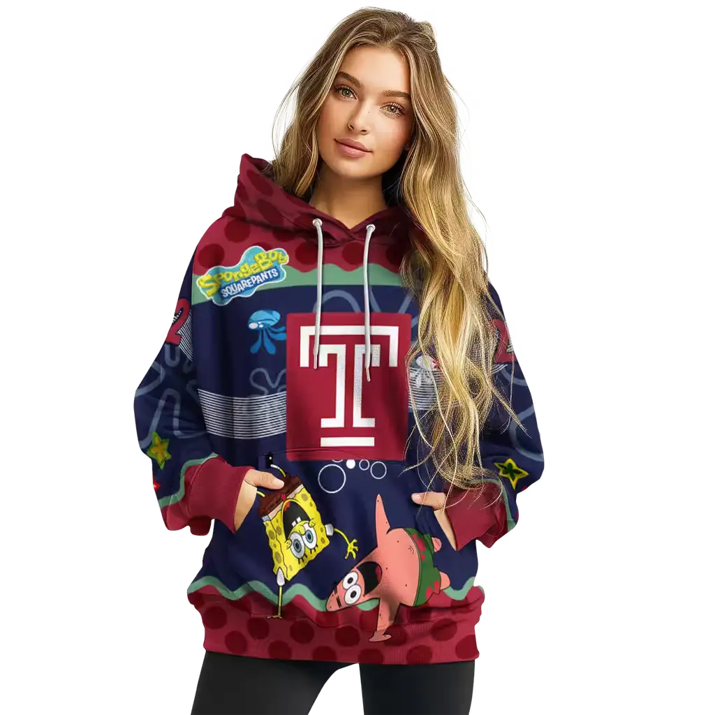 personalized temple owls spongebob patrick star red navy hoodie high quality personalized temple owls spongebob patrick star red navy hoodie high quality