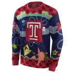 personalized temple owls spongebob patrick star red navy hoodie best selling
