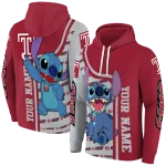 personalized temple owls stitch red hoodie best selling