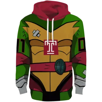 personalized temple owls superhero armor red green hoodie best selling