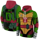 personalized temple owls superhero armor red green hoodie best selling