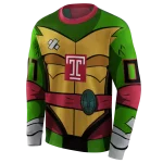 personalized temple owls superhero armor red green hoodie best selling