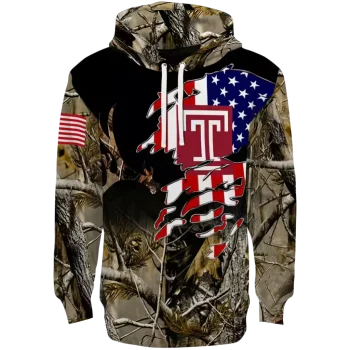 personalized temple owls tree camo hoodie best selling