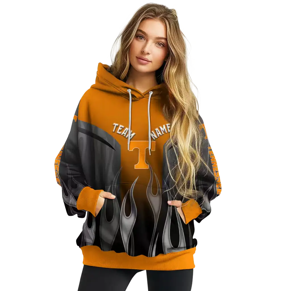 personalized tennessee volunteers flame design orange hoodie high quality personalized tennessee volunteers flame design orange hoodie high quality