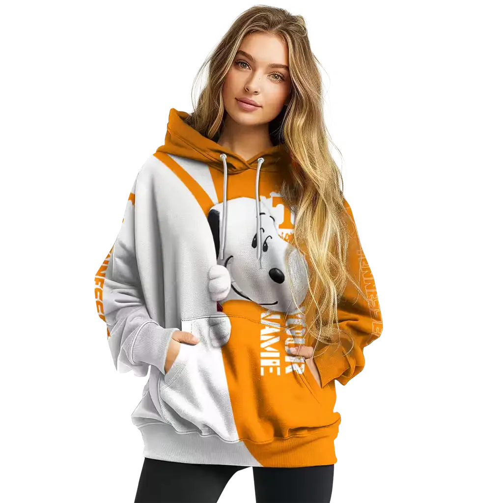 personalized tennessee volunteers peeking snoopy orange hoodie high quality personalized tennessee volunteers peeking snoopy orange hoodie high quality