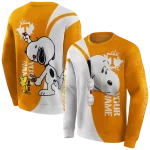 personalized tennessee volunteers peeking snoopy orange hoodie best selling
