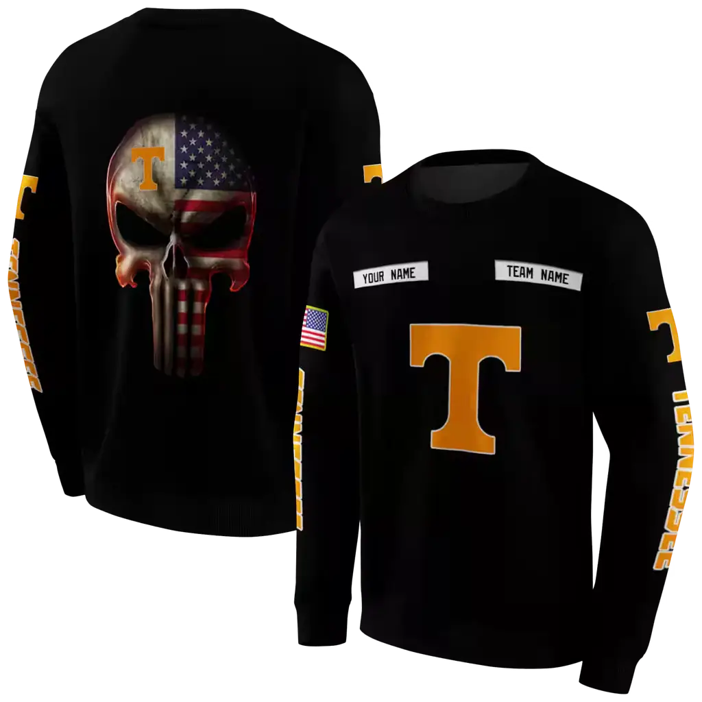 personalized tennessee volunteers punisher skull black hoodie premium grade personalized tennessee volunteers punisher skull black hoodie premium grade