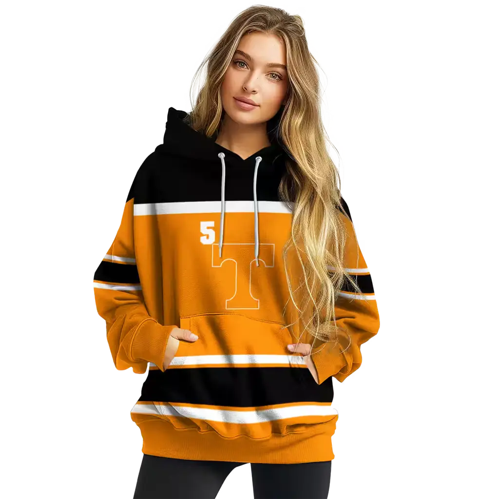 personalized tennessee volunteers striped pattern orange hoodie high quality personalized tennessee volunteers striped pattern orange hoodie high quality