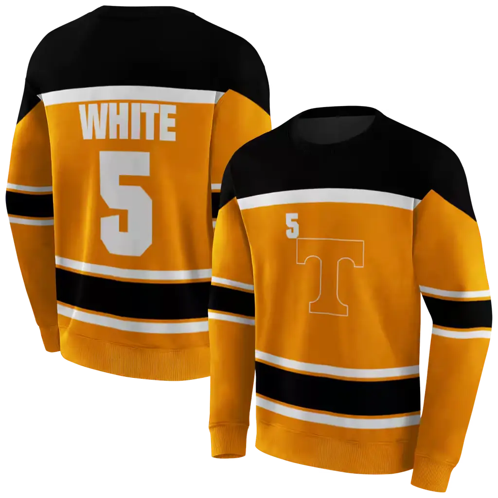 personalized tennessee volunteers striped pattern orange hoodie premium grade personalized tennessee volunteers striped pattern orange hoodie premium grade