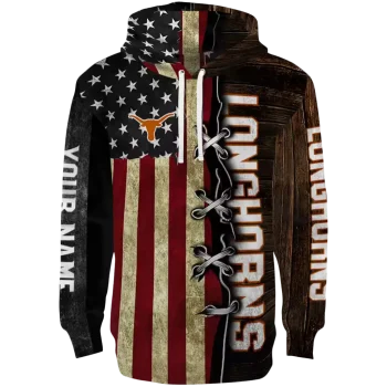 personalized texas longhorns american pride hoodie best selling