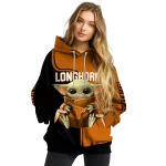 personalized texas longhorns baby yoda orange black hoodie best selling