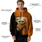 personalized texas longhorns baby yoda orange black hoodie best selling