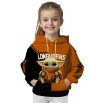 personalized texas longhorns baby yoda orange black hoodie best selling