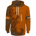 personalized texas longhorns deer silhouette orange hoodie best selling