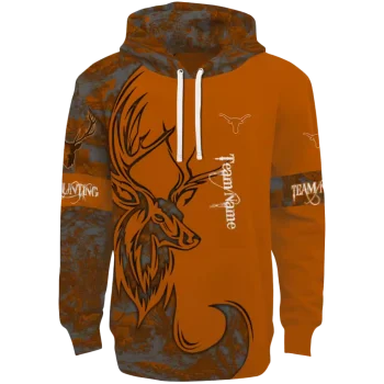 personalized texas longhorns deer silhouette orange hoodie best selling