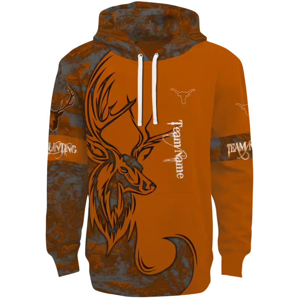 personalized texas longhorns deer silhouette orange hoodie best selling personalized texas longhorns deer silhouette orange hoodie best selling
