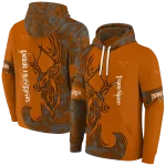 personalized texas longhorns deer silhouette orange hoodie best selling
