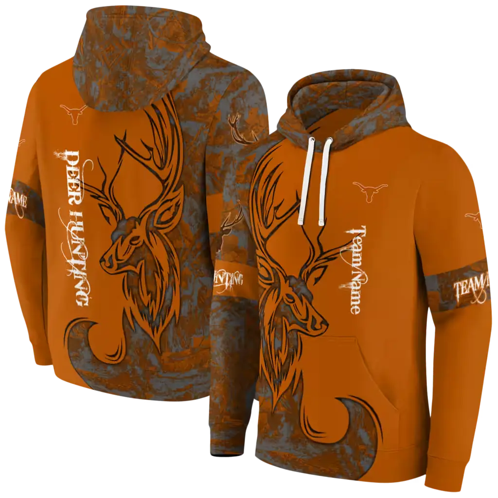 personalized texas longhorns deer silhouette orange hoodie fashion forward personalized texas longhorns deer silhouette orange hoodie fashion forward
