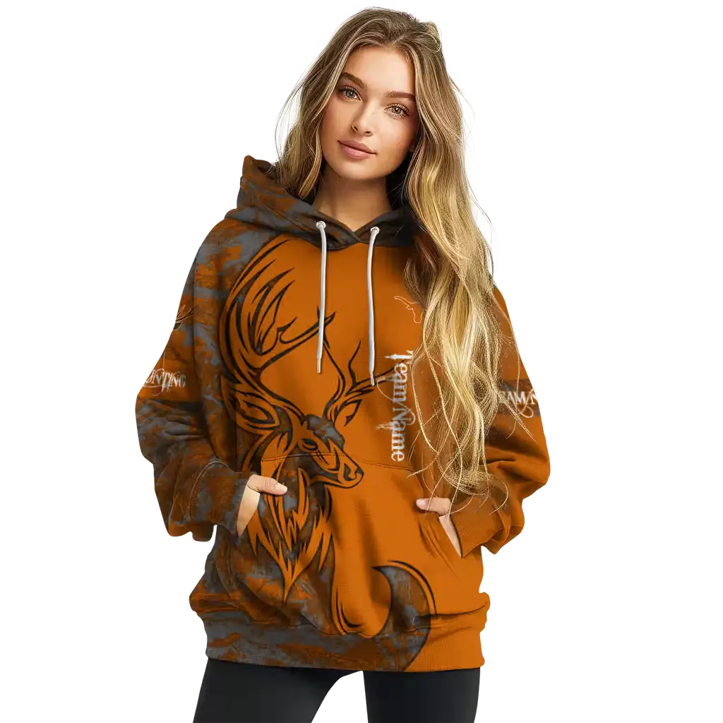 personalized texas longhorns deer silhouette orange hoodie high quality personalized texas longhorns deer silhouette orange hoodie high quality