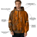 personalized texas longhorns deer silhouette orange hoodie best selling