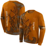 personalized texas longhorns deer silhouette orange hoodie best selling