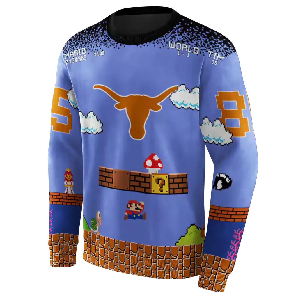 personalized texas longhorns mario blue black hoodie new arrival personalized texas longhorns mario blue black hoodie new arrival