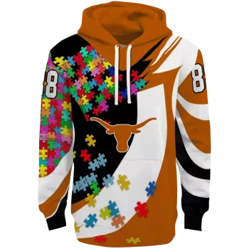 personalized texas longhorns puzzle pieces orange hoodie best selling