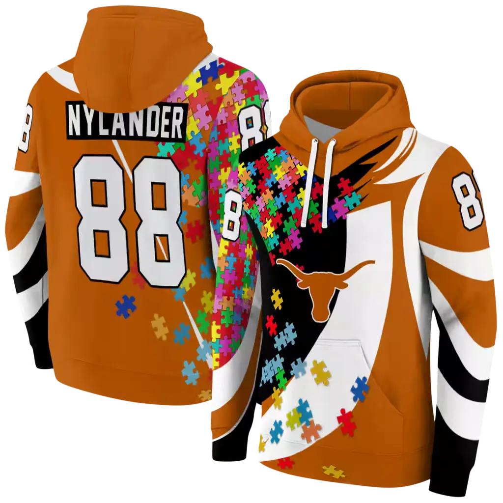 personalized texas longhorns puzzle pieces orange hoodie fashion forward personalized texas longhorns puzzle pieces orange hoodie fashion forward