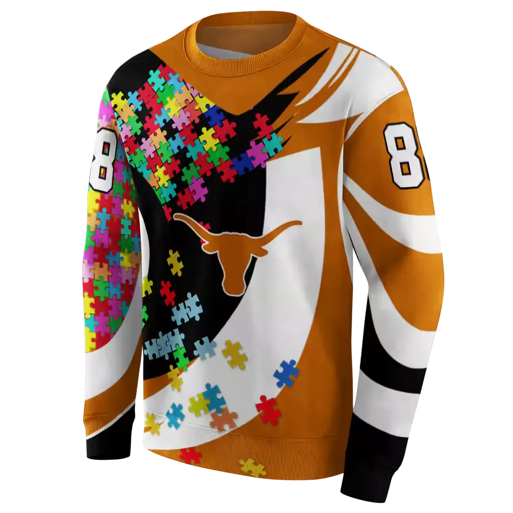 personalized texas longhorns puzzle pieces orange hoodie new arrival personalized texas longhorns puzzle pieces orange hoodie new arrival