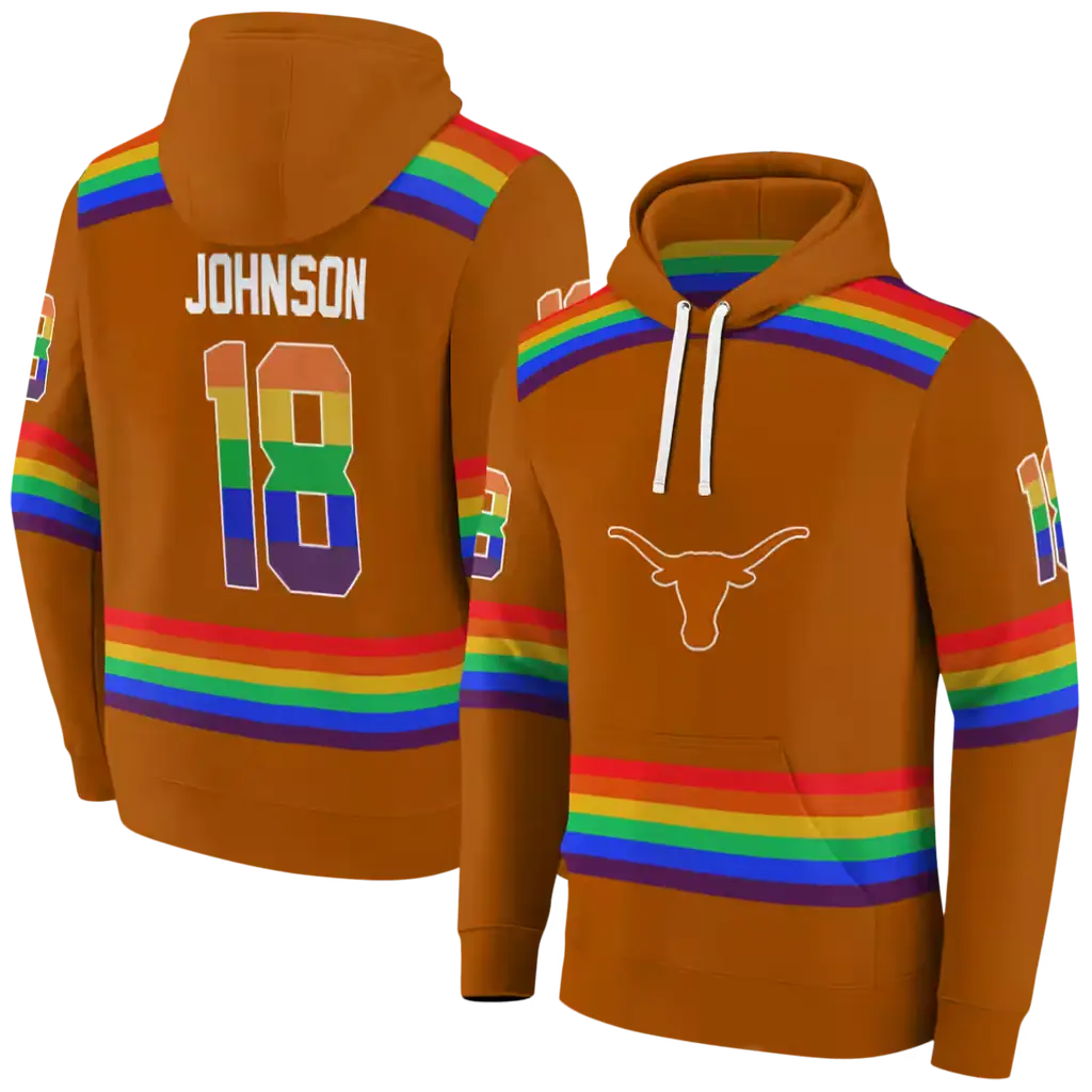 personalized texas longhorns rainbow stripes orange hoodie fashion forward personalized texas longhorns rainbow stripes orange hoodie fashion forward
