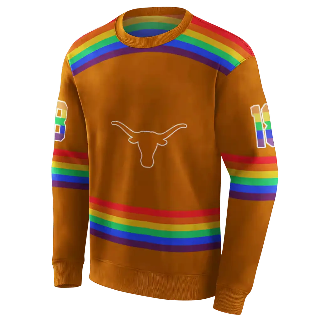 personalized texas longhorns rainbow stripes orange hoodie new arrival personalized texas longhorns rainbow stripes orange hoodie new arrival