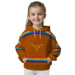 personalized texas longhorns rainbow stripes orange hoodie best selling