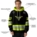 personalized texas longhorns safety motif black neon green hoodie best selling