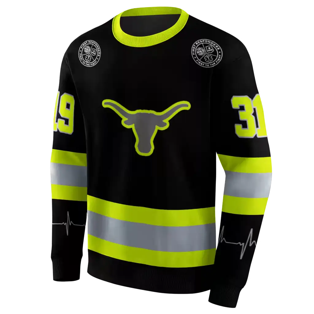 personalized texas longhorns safety motif black neon green hoodie new arrival personalized texas longhorns safety motif black neon green hoodie new arrival