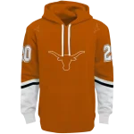 personalized texas longhorns striped sleeves orange hoodie best selling