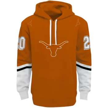 personalized texas longhorns striped sleeves orange hoodie best selling