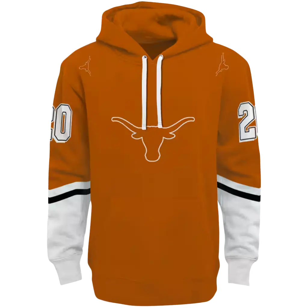 personalized texas longhorns striped sleeves orange hoodie best selling personalized texas longhorns striped sleeves orange hoodie best selling