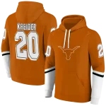 personalized texas longhorns striped sleeves orange hoodie best selling