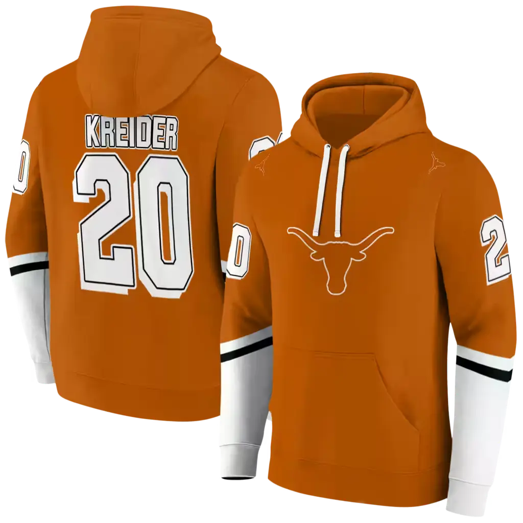 personalized texas longhorns striped sleeves orange hoodie fashion forward personalized texas longhorns striped sleeves orange hoodie fashion forward
