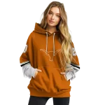 personalized texas longhorns striped sleeves orange hoodie best selling