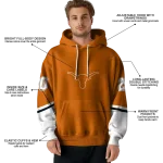 personalized texas longhorns striped sleeves orange hoodie best selling