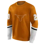 personalized texas longhorns striped sleeves orange hoodie best selling