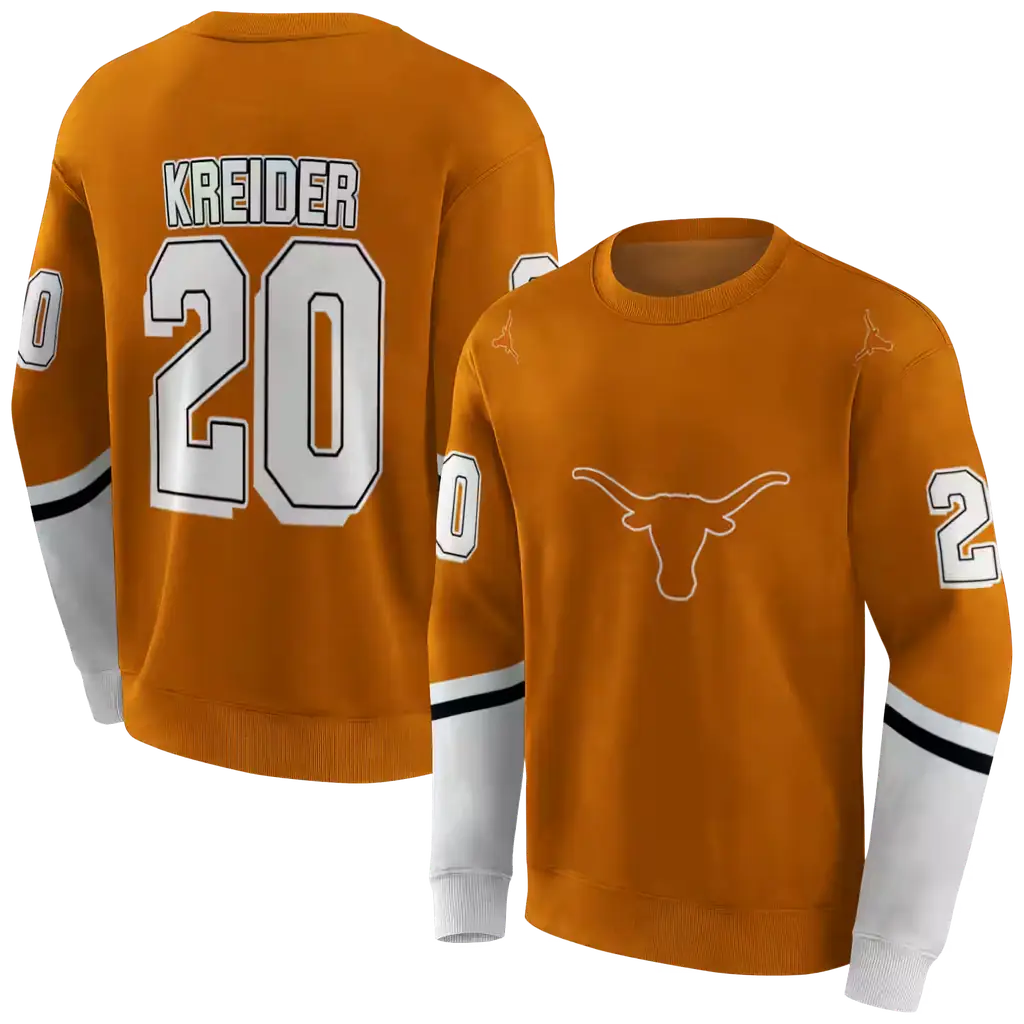 personalized texas longhorns striped sleeves orange hoodie premium grade personalized texas longhorns striped sleeves orange hoodie premium grade