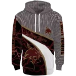 personalized texas state bobcats hexagonal mesh maroon black gray hoodie best selling