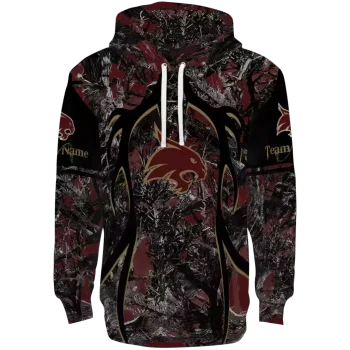 personalized texas state bobcats hunting theme maroon black hoodie best selling