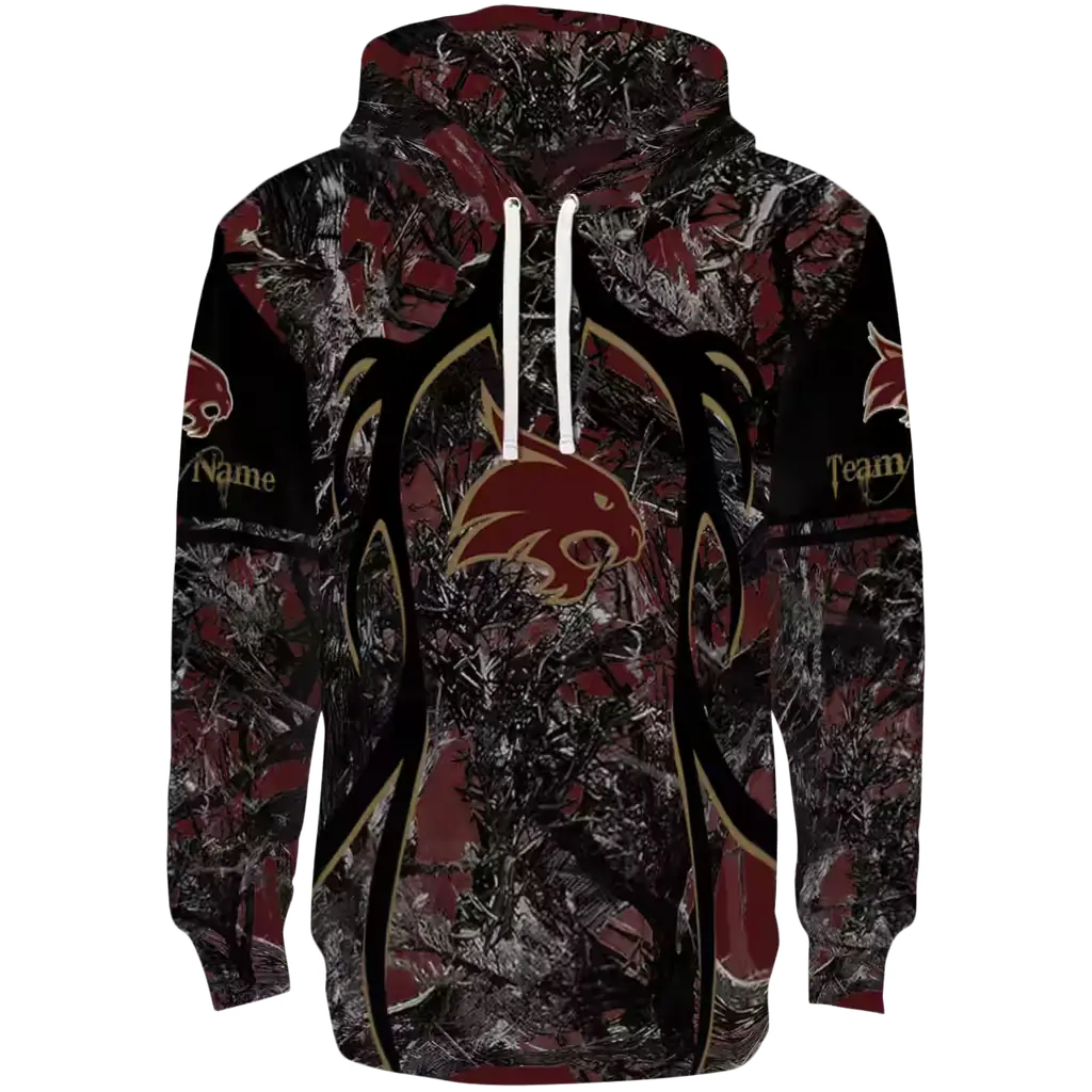 personalized texas state bobcats hunting theme maroon black hoodie best selling personalized texas state bobcats hunting theme maroon black hoodie best selling